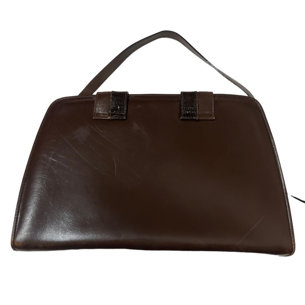 SALVATORE FERRAGAMO Vintage Brown Leather Shoulder Bag - Picture 7 of 14